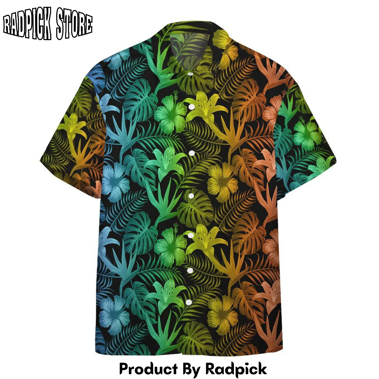 Radpick 3d light colorful tropical hawaiian custom short sleeve shirt rp292600